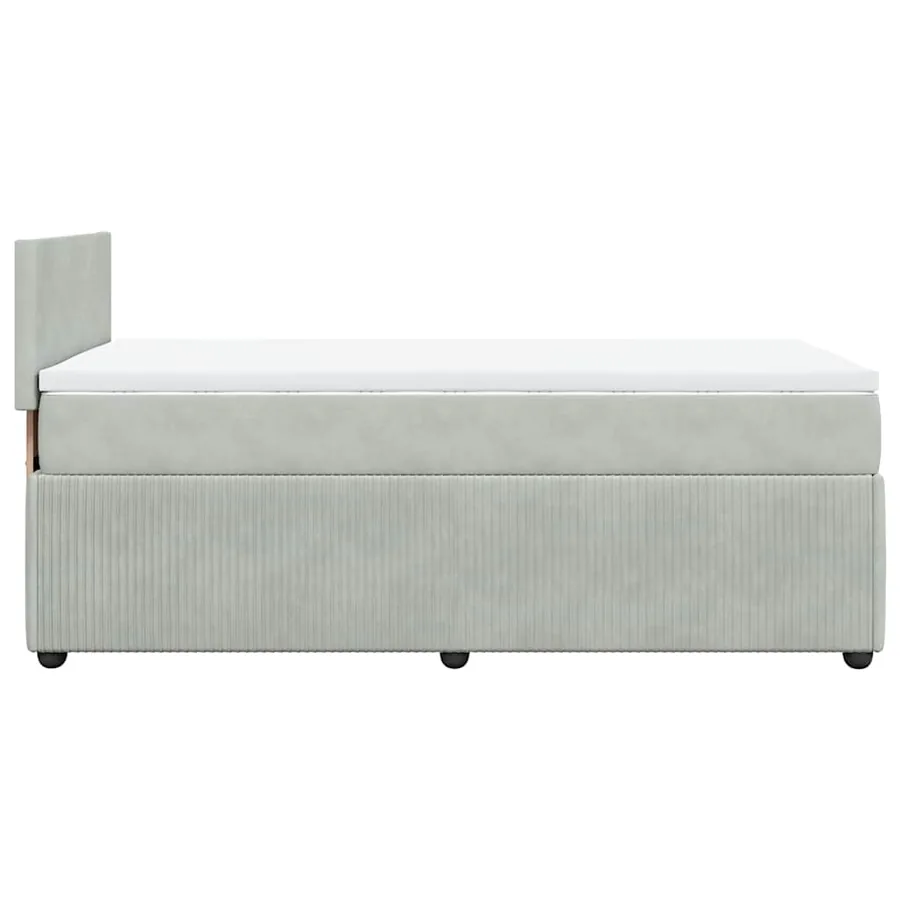 Sommier à lattes de lit et matelas Gris clair 80x200 cm Velours - 7