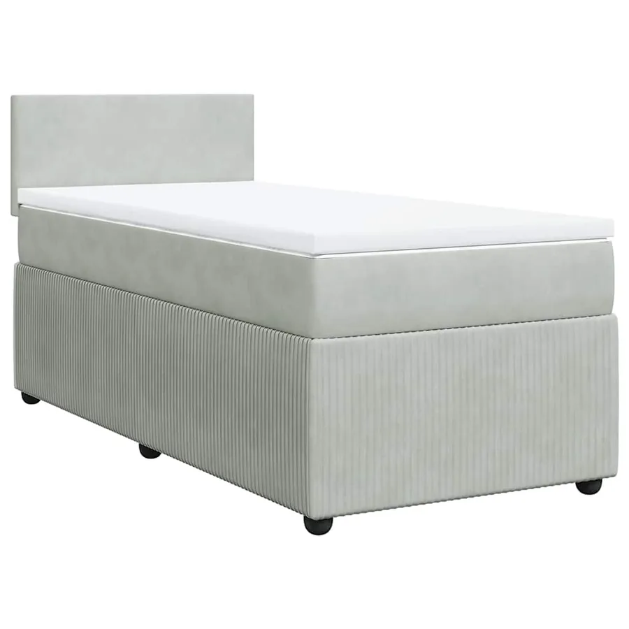 Sommier à lattes de lit et matelas Gris clair 80x200 cm Velours - 2