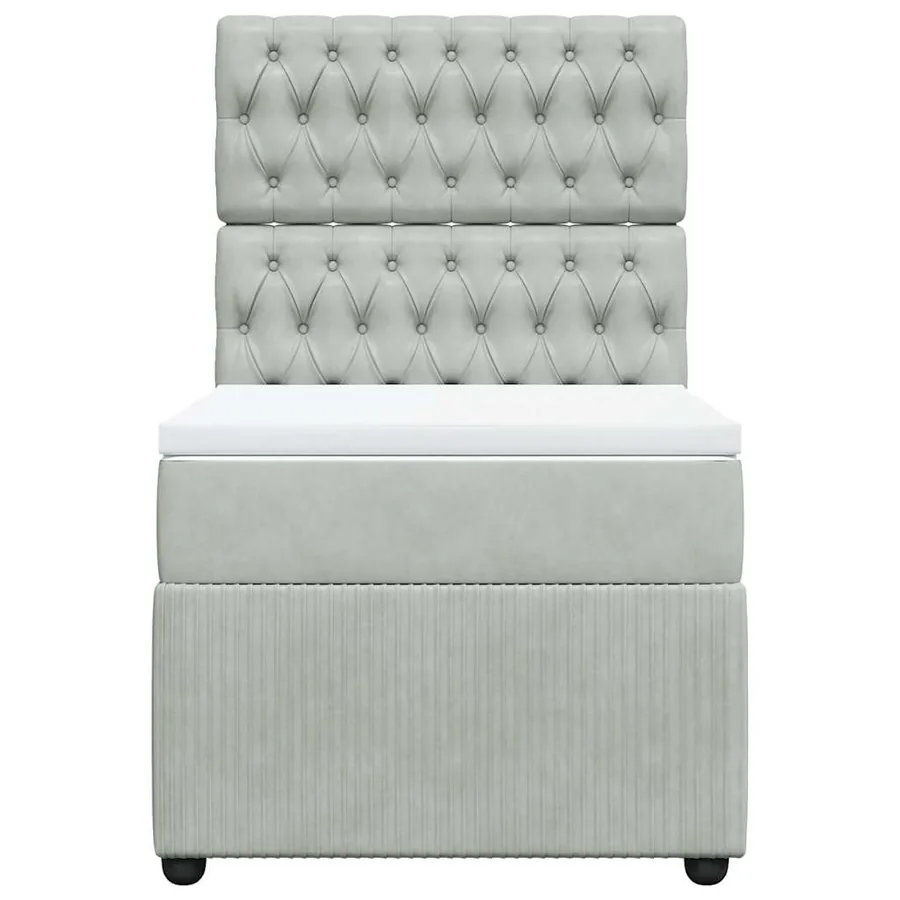 Sommier à lattes de lit et matelas Gris clair 80x200 cm Velours - 6