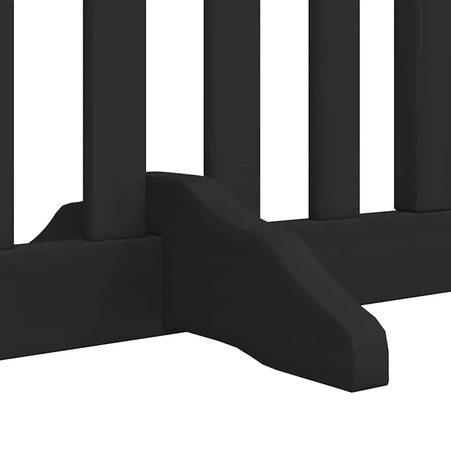 Barrière pour chien porte pliable 8 panneaux noir bois peuplier - 6
