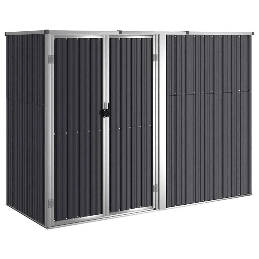 Abri à outils de jardin anthracite 225x89x161cm acier galvanisé - 2