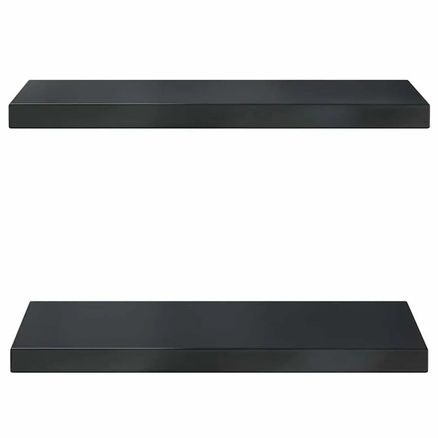 Étagères murales 2 pcs 50x23,5 cm noir acier inoxydable - 4