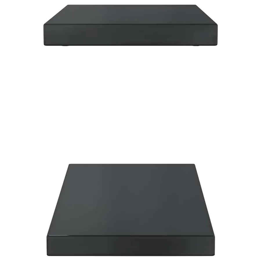 Étagères murales 2 pcs 50x23,5 cm noir acier inoxydable - 5