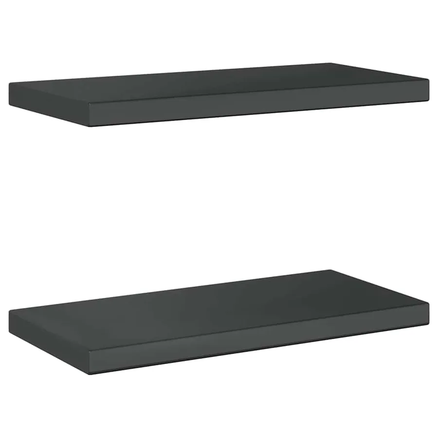 Étagères murales 2 pcs 50x23,5 cm noir acier inoxydable - 6
