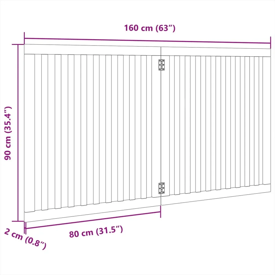 Barrière pour chien pliable 2 panneaux 160 cm bois de peuplier - 9