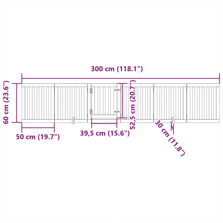 Barrière pour chien avec porte pliable 6 panneaux 300 cm Bois de peuplier - 11