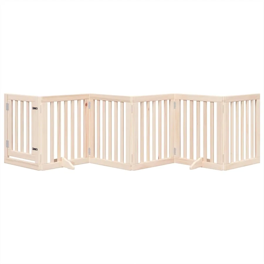 Barrière pour chien avec porte pliable 6 panneaux 300 cm Bois de peuplier - 3