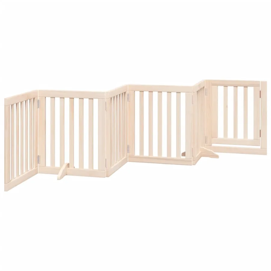 Barrière pour chien avec porte pliable 6 panneaux 300 cm Bois de peuplier - 6