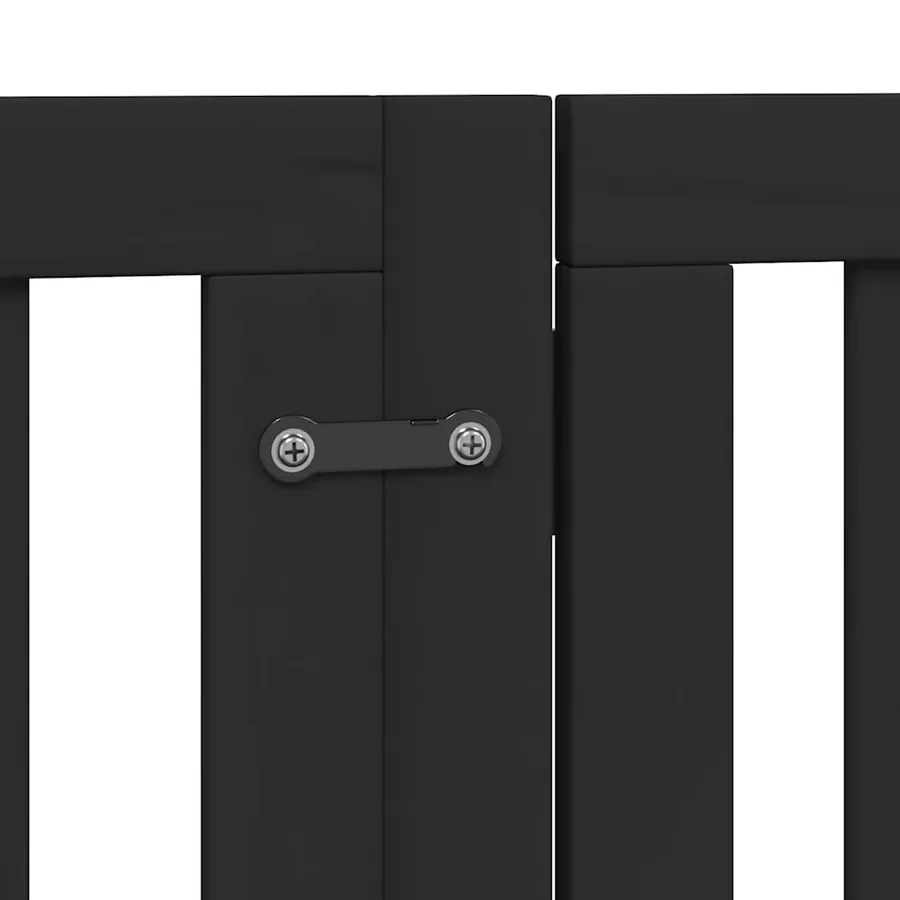 Barrière pour chien porte pliable 9 panneaux noir bois peuplier - 7