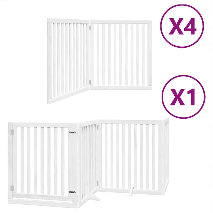 Barrière pour chien porte pliable 12 panneaux bois de peuplier - 2