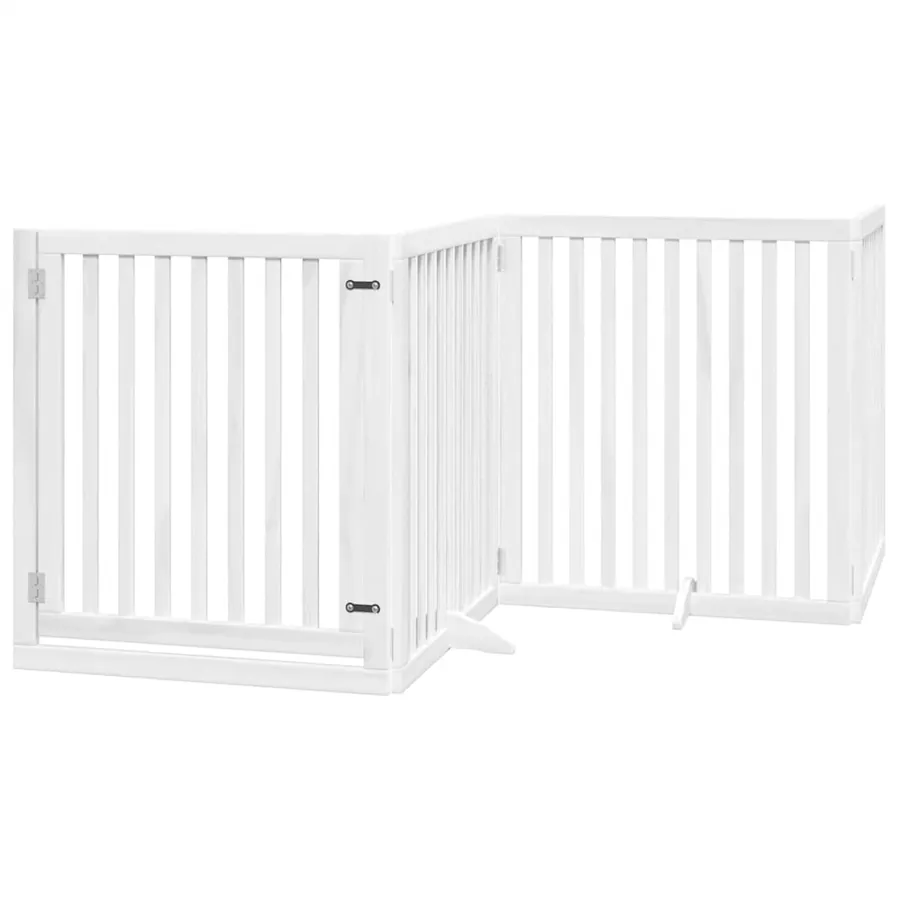 Barrière pour chien porte pliable 12 panneaux bois de peuplier - 3