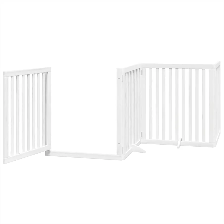 Barrière pour chien porte pliable 12 panneaux bois de peuplier - 4