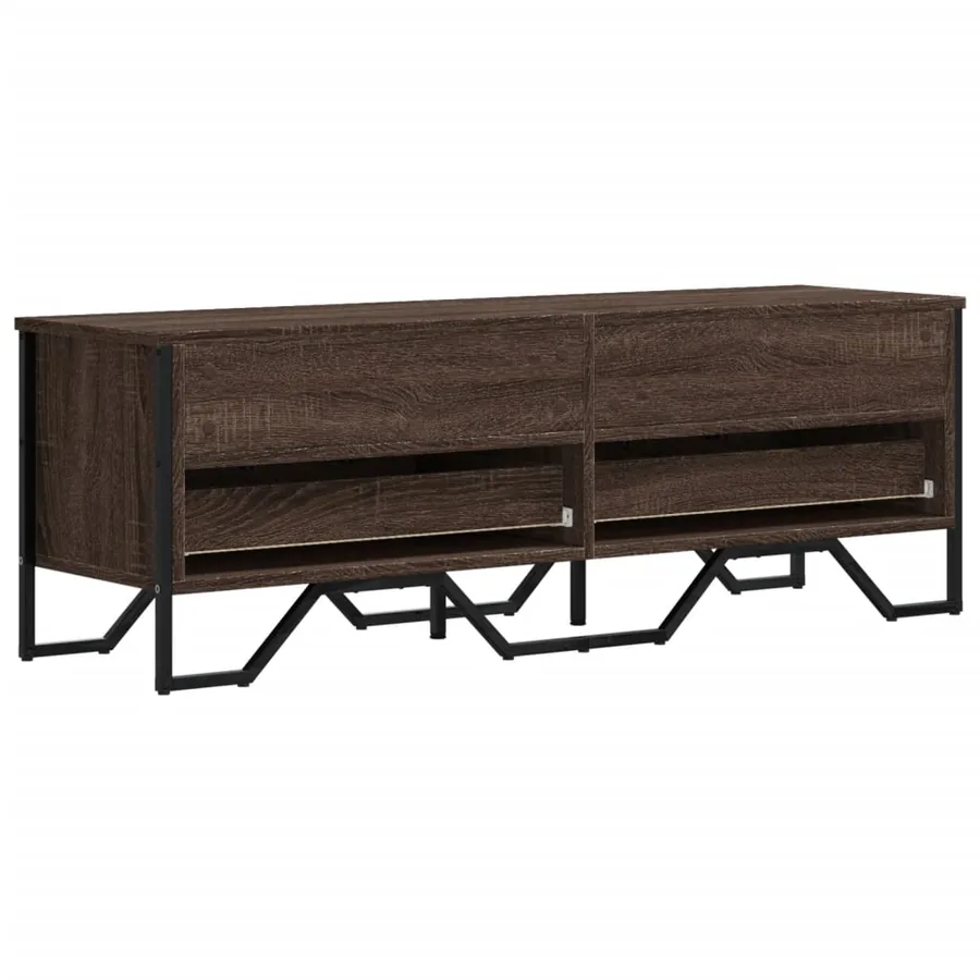 Meuble TV chêne marron 122x34x41 cm bois d'ingénierie - 6
