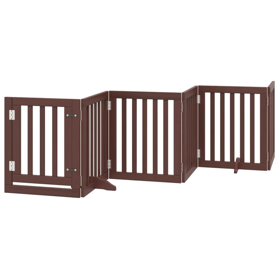Barrière pour chiens avec porte 6 panneaux bois de peuplier - 2