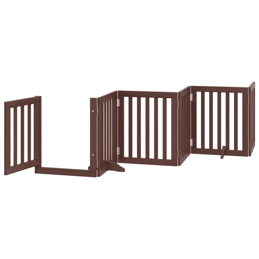 Barrière pour chiens avec porte 6 panneaux bois de peuplier - 4