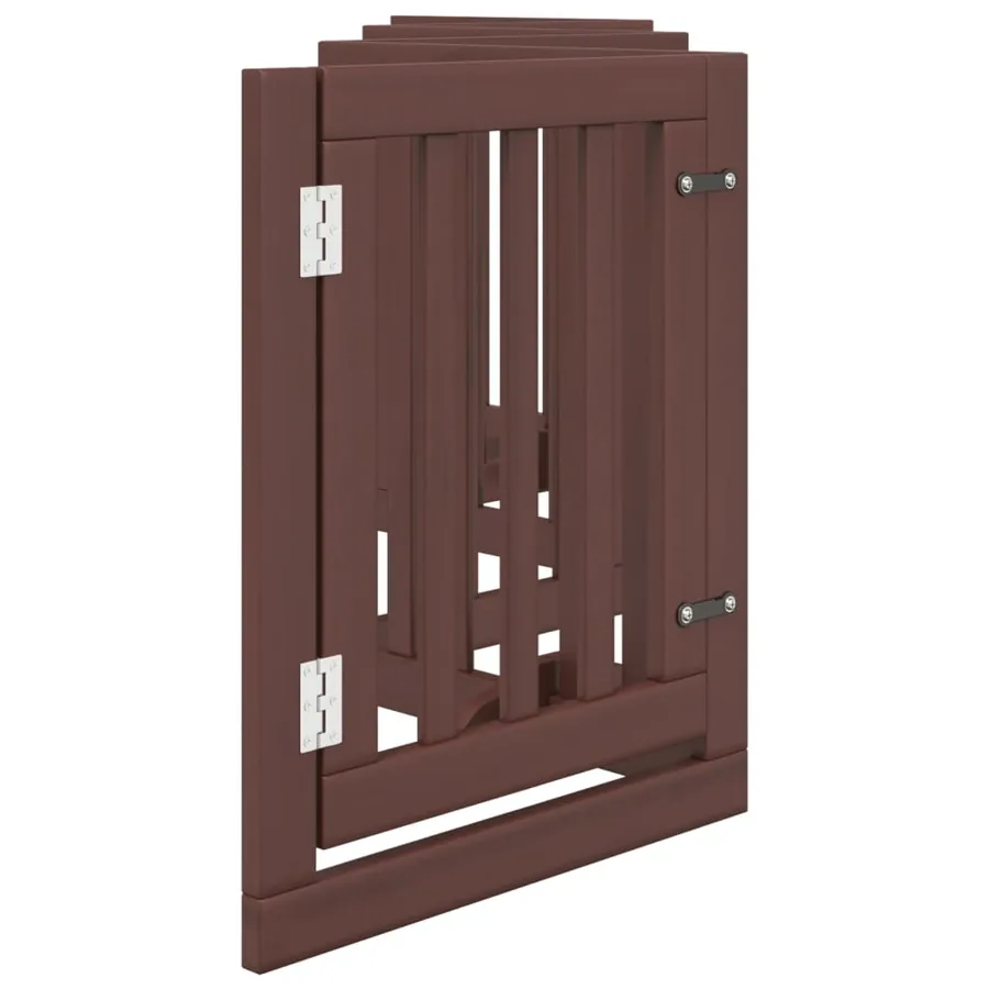 Barrière pour chiens avec porte 6 panneaux bois de peuplier - 5