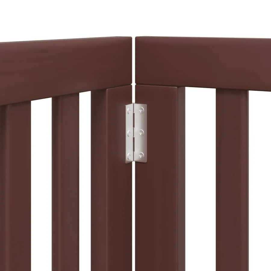 Barrière pour chiens avec porte 6 panneaux bois de peuplier - 8