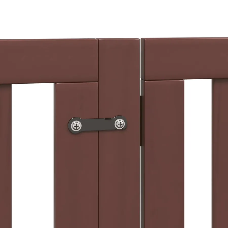 Barrière pour chiens avec porte 6 panneaux bois de peuplier - 9