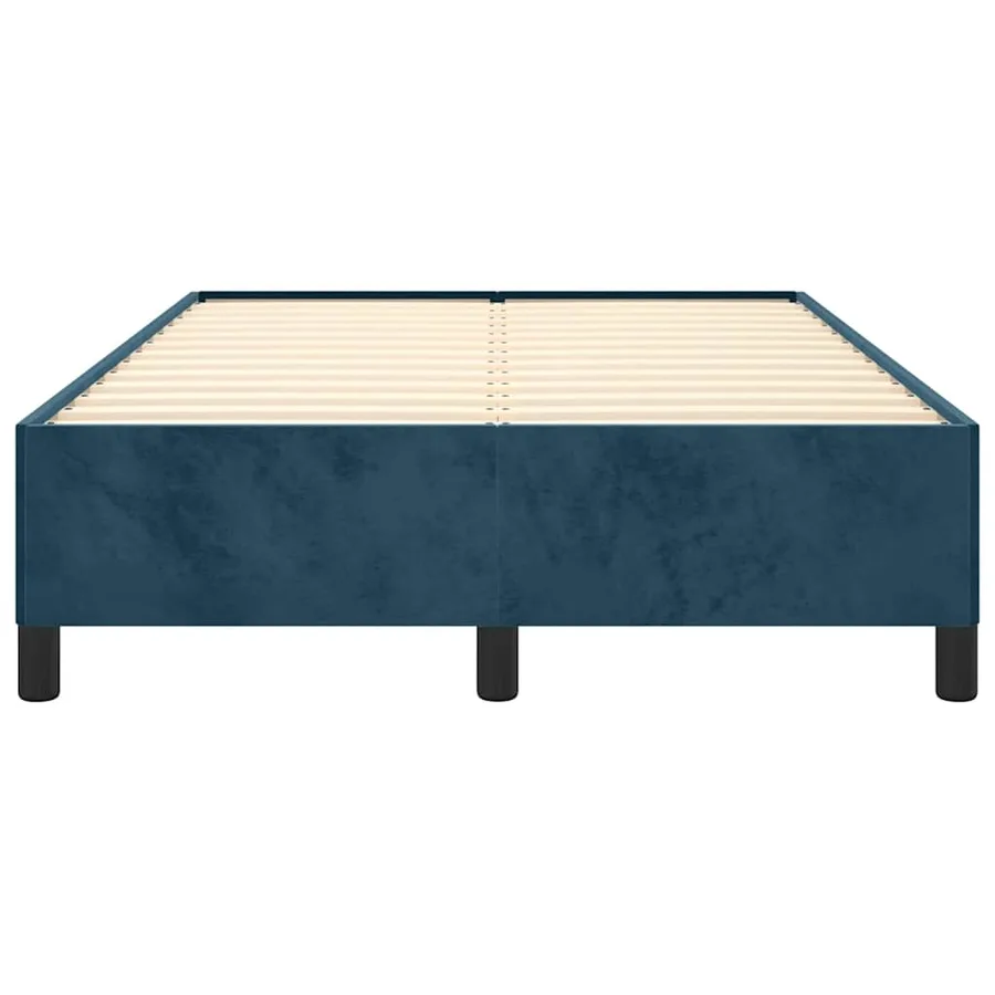 Cadre de lit sans matelas bleu foncé 120x200 cm velours - 5