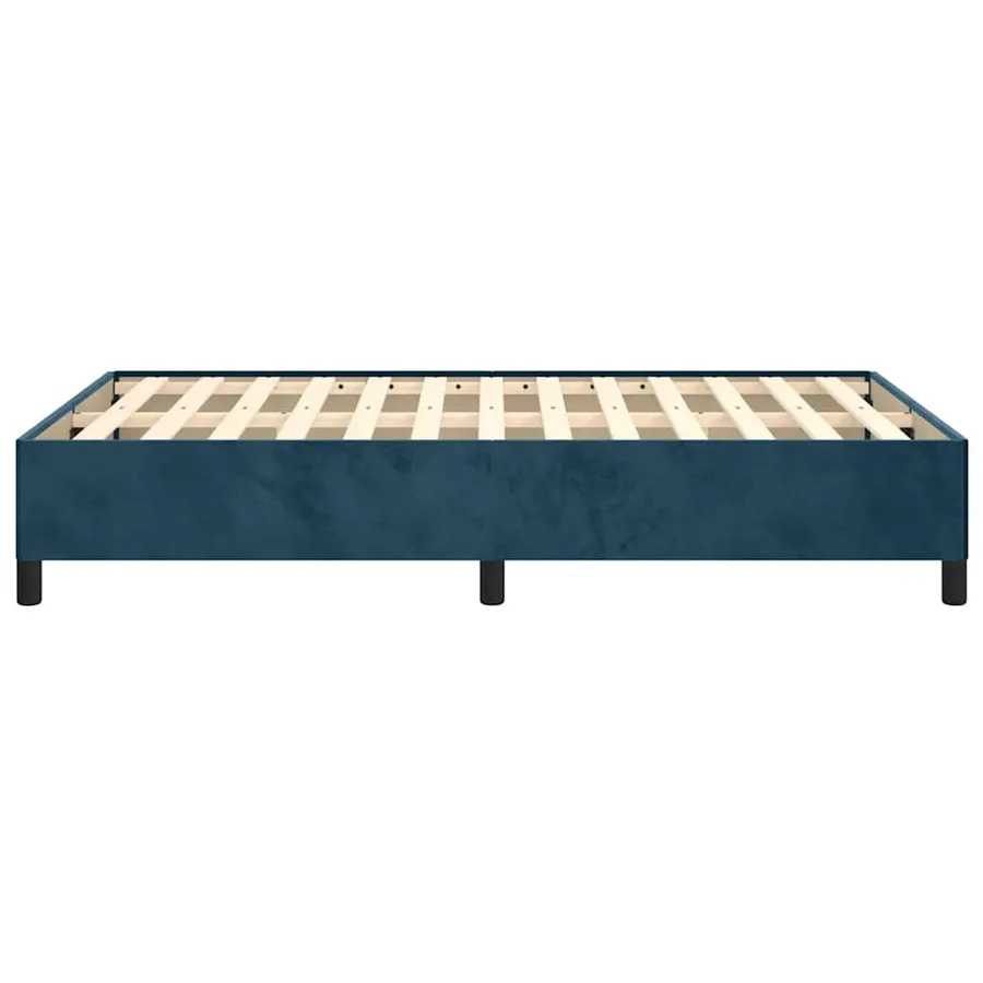 Cadre de lit sans matelas bleu foncé 120x200 cm velours - 6