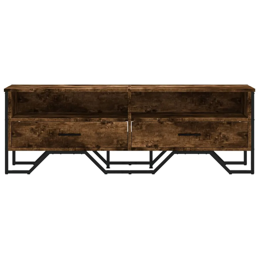 Meuble TV chêne fumé 122x34x41 cm bois d'ingénierie - 4