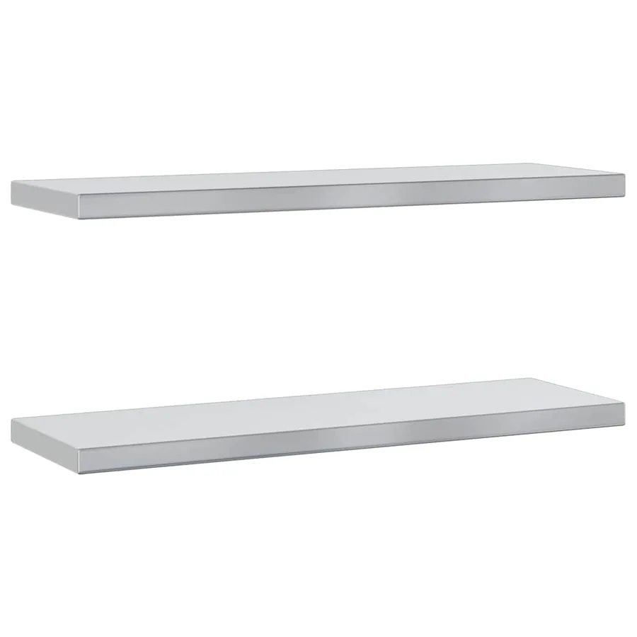 Étagères murales 2 pcs 75x23,5 cm argenté acier inoxydable - 2