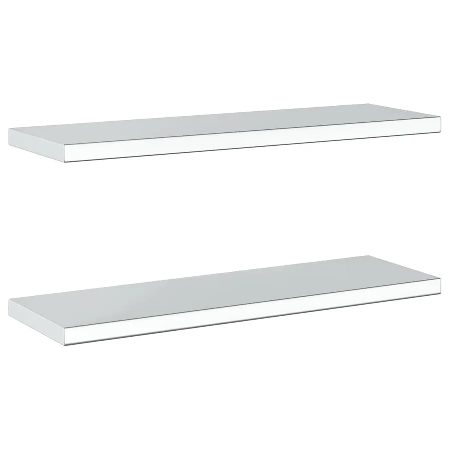 Étagères murales 2 pcs 75x23,5 cm argenté acier inoxydable - 6