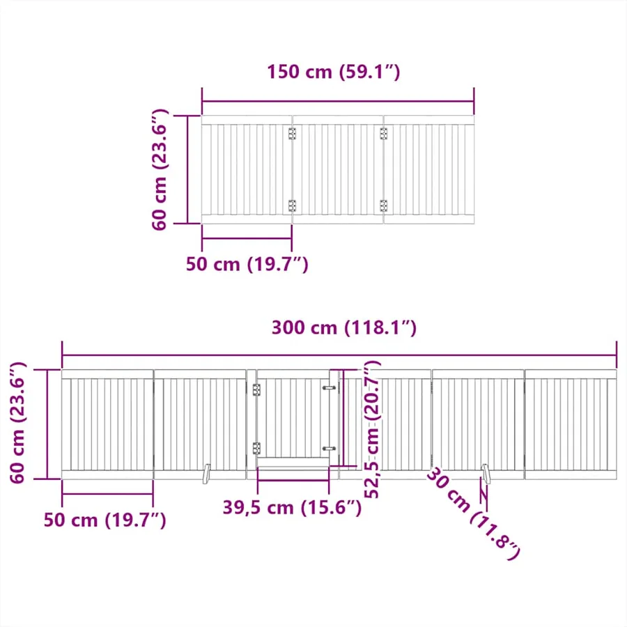 Barrière pour chien porte pliable 12panneaux noir bois peuplier - 11