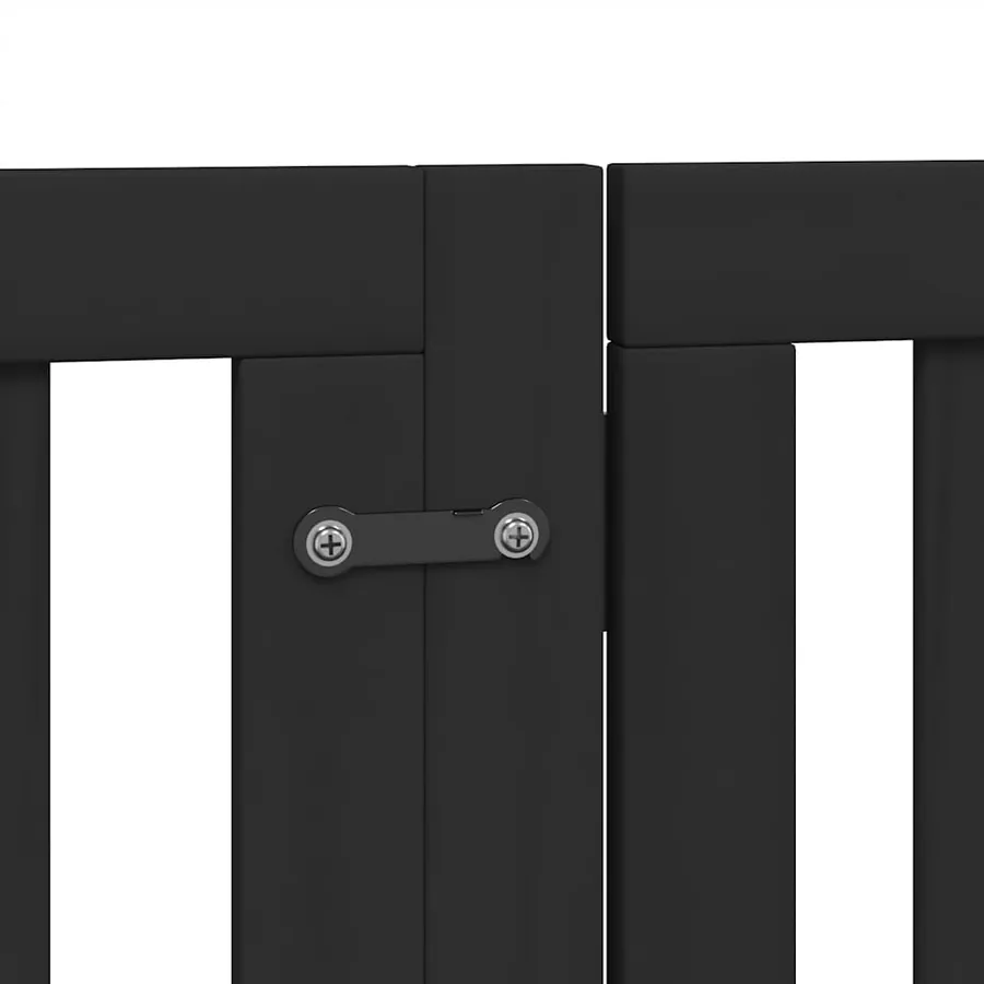 Barrière pour chien porte pliable 12panneaux noir bois peuplier - 7