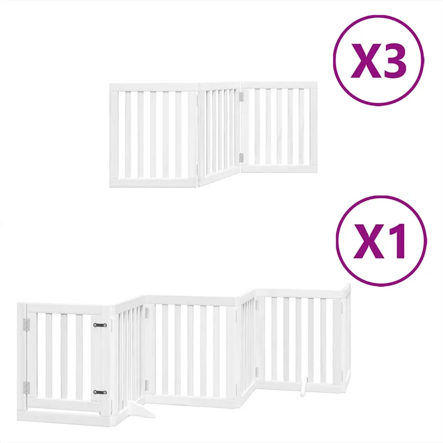 Barrière pour chien porte pliable 15 panneaux bois de peuplier - 2