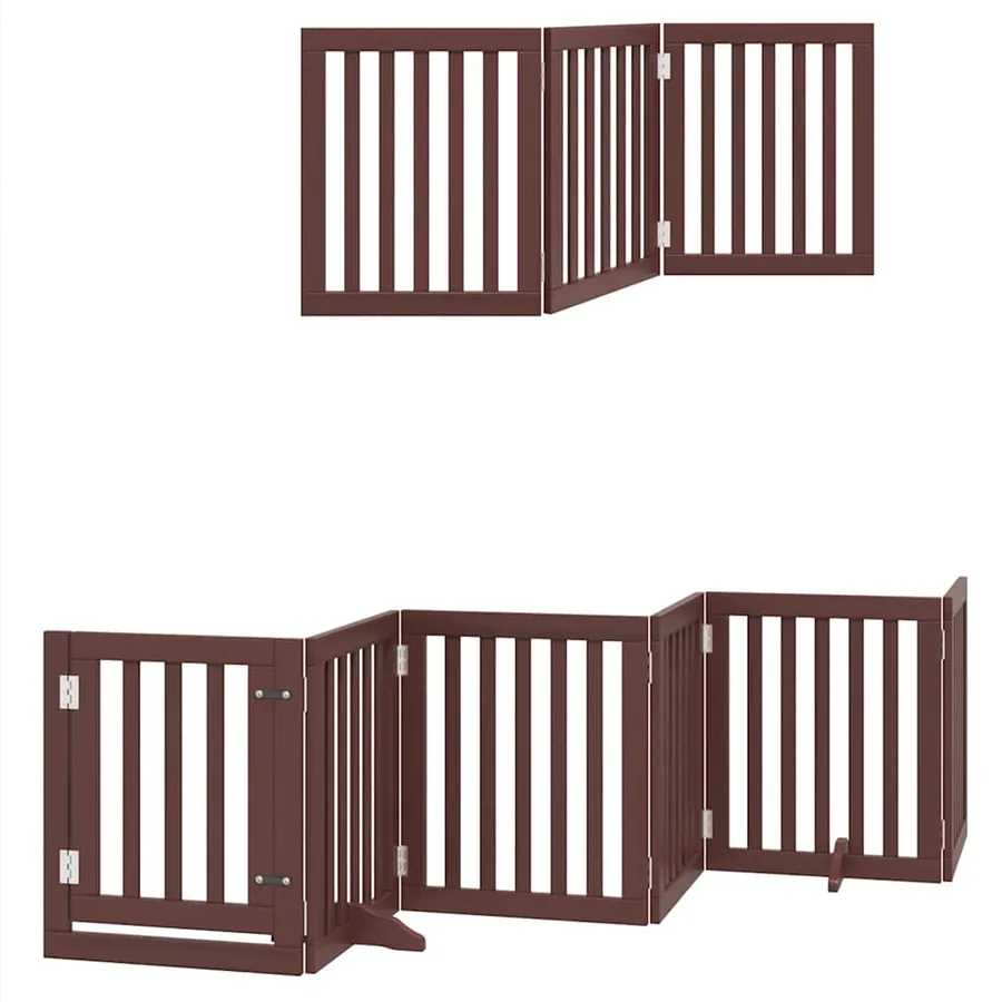 Barrière pour chien porte pliable 15 panneaux bois de peuplier - 12