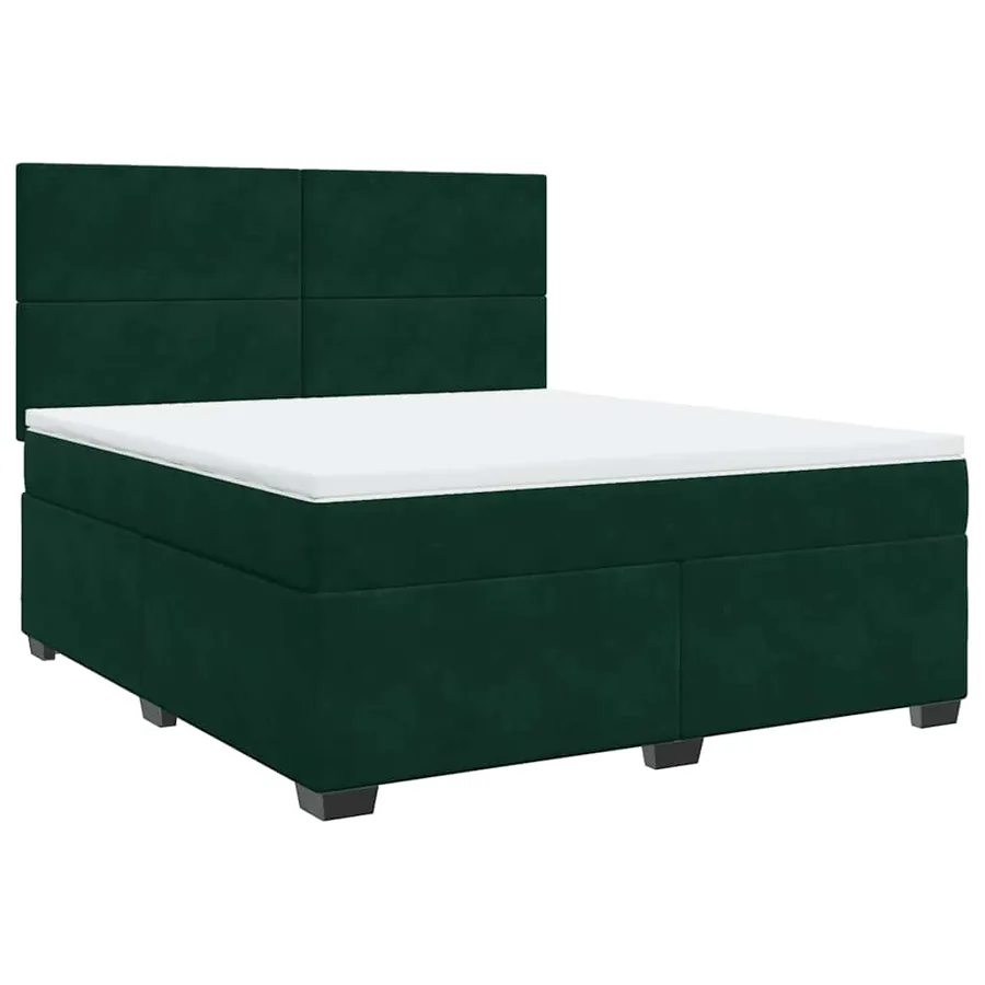 Sommier à lattes de lit et matelas Vert foncé 180x200cm Velours - 2