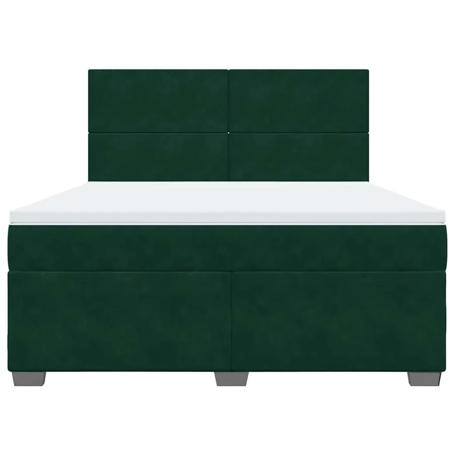 Sommier à lattes de lit et matelas Vert foncé 180x200cm Velours - 4