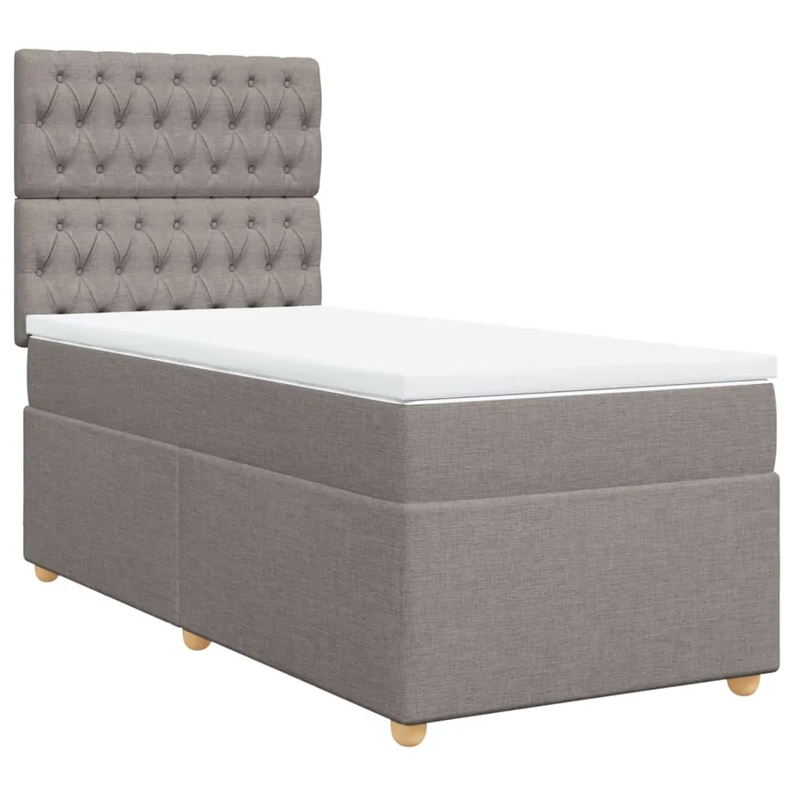 Sommier à lattes de lit avec matelas Taupe 90x190 cm Tissu - 2