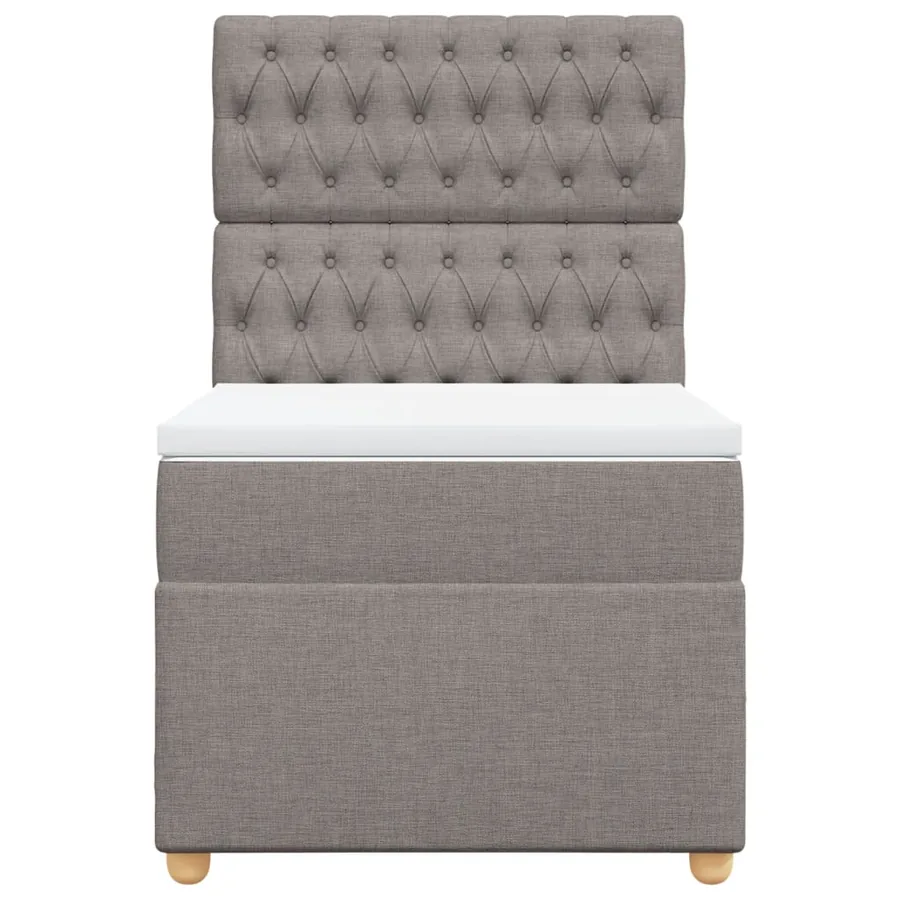 Sommier à lattes de lit avec matelas Taupe 90x190 cm Tissu - 4
