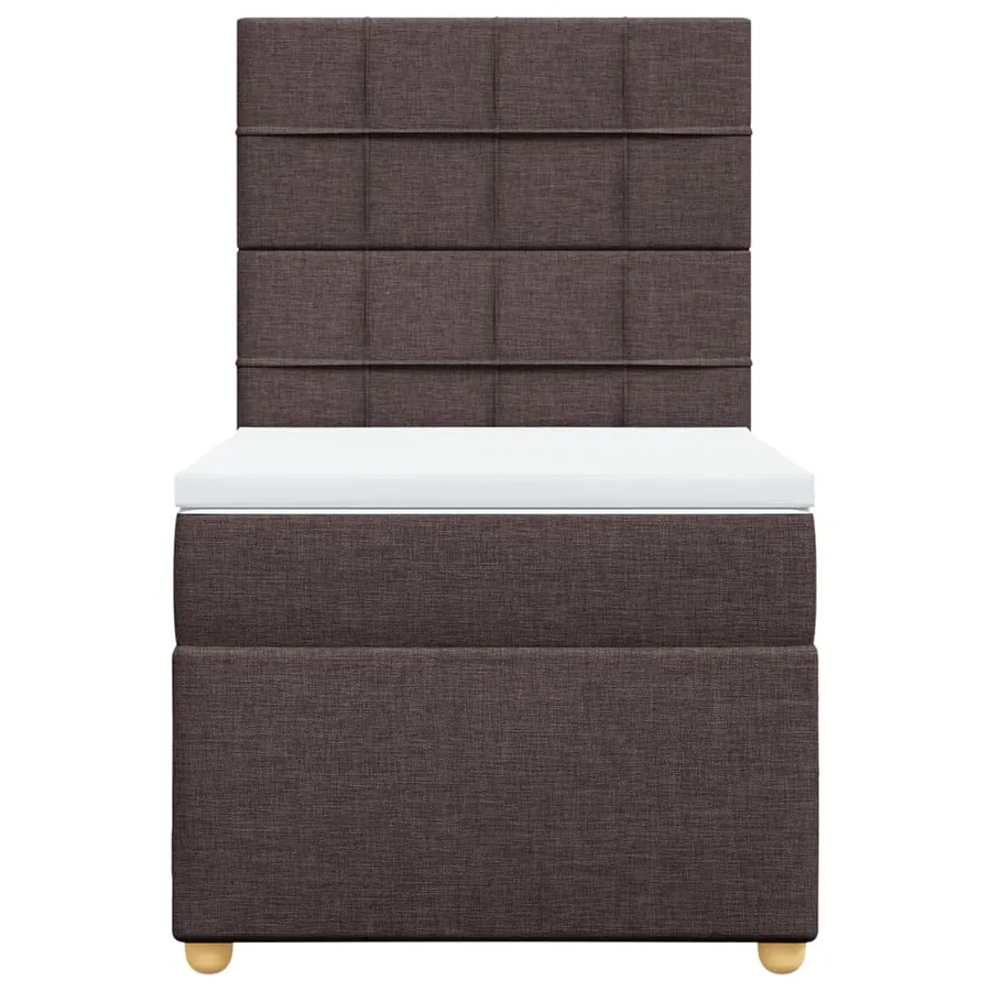 Sommier à lattes de lit avec matelas Marron foncé 90x190 cm - 4
