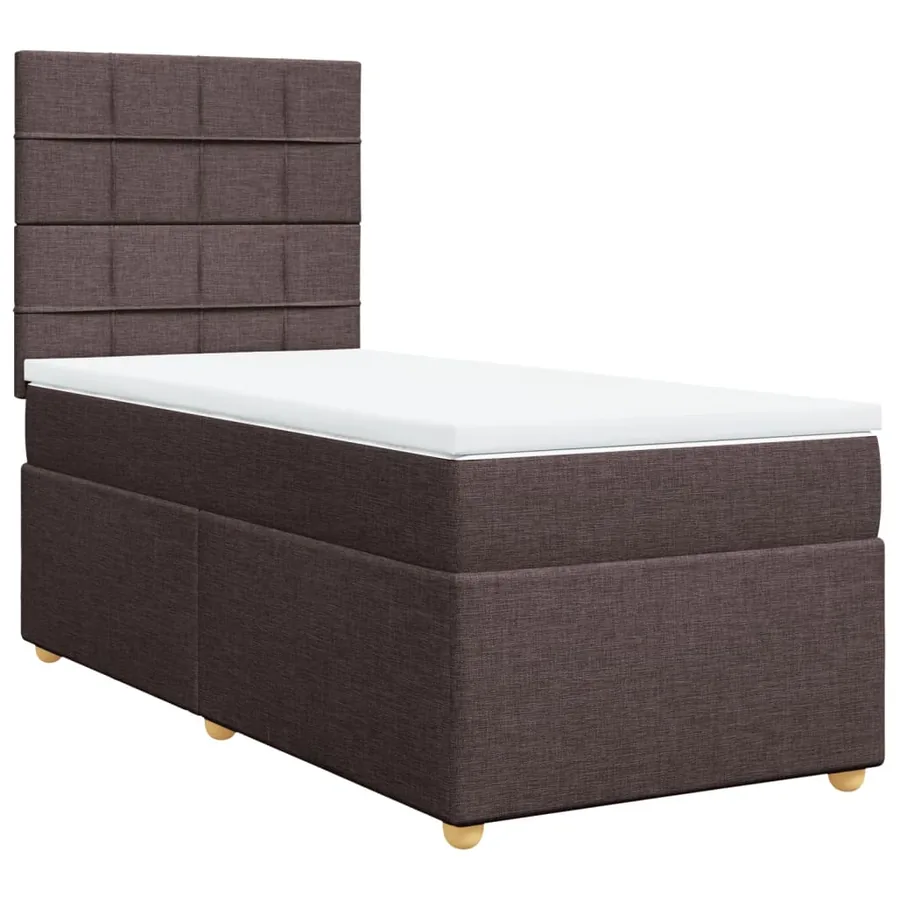 Sommier à lattes de lit avec matelas Marron foncé 90x190 cm - 3