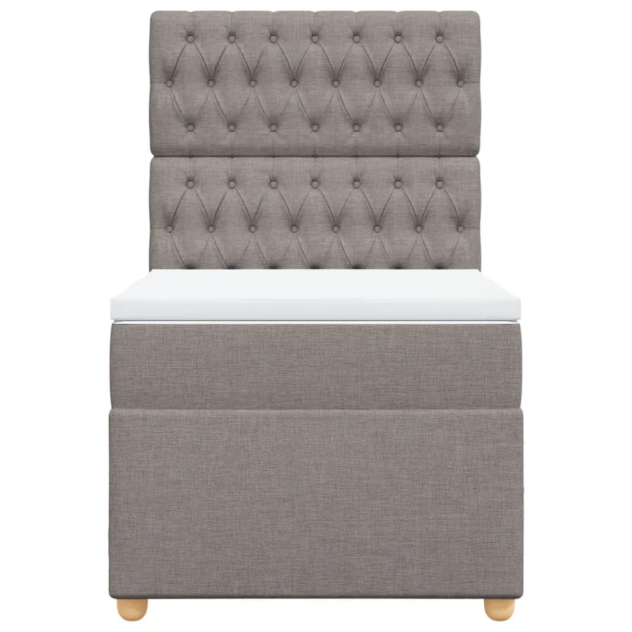 Sommier à lattes de lit avec matelas Taupe 90x190 cm Tissu - 6