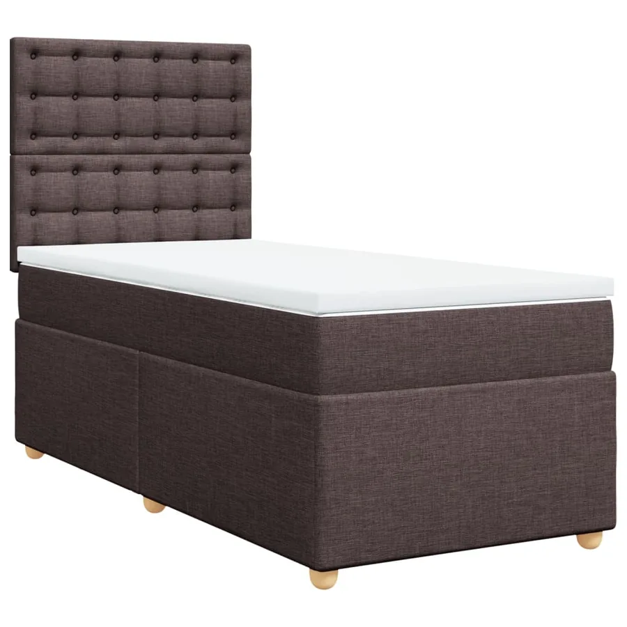 Sommier à lattes de lit avec matelas Marron foncé 90x190 cm - 3