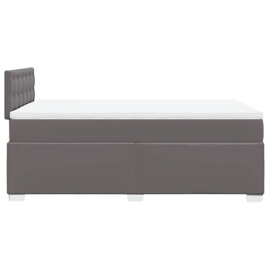Sommier à lattes de lit avec matelas gris 120x190 cm similicuir - 11