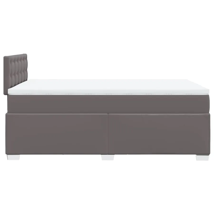 Sommier à lattes de lit avec matelas gris 120x190 cm similicuir - 5