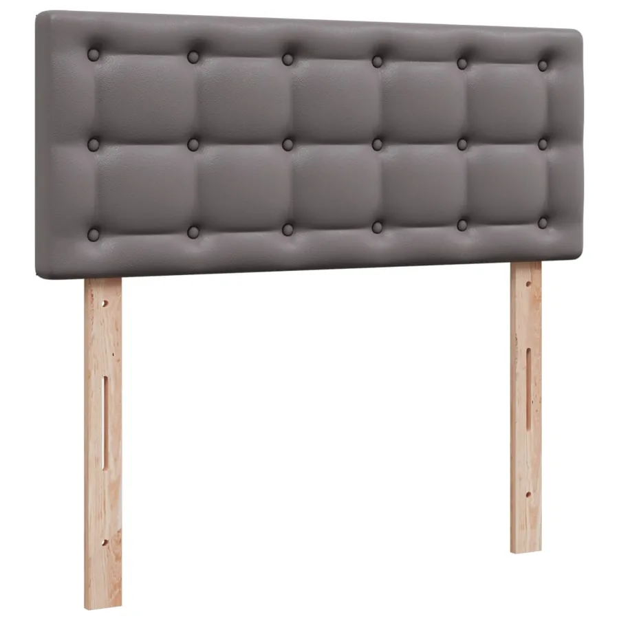 Sommier à lattes de lit avec matelas gris 120x190 cm similicuir - 7
