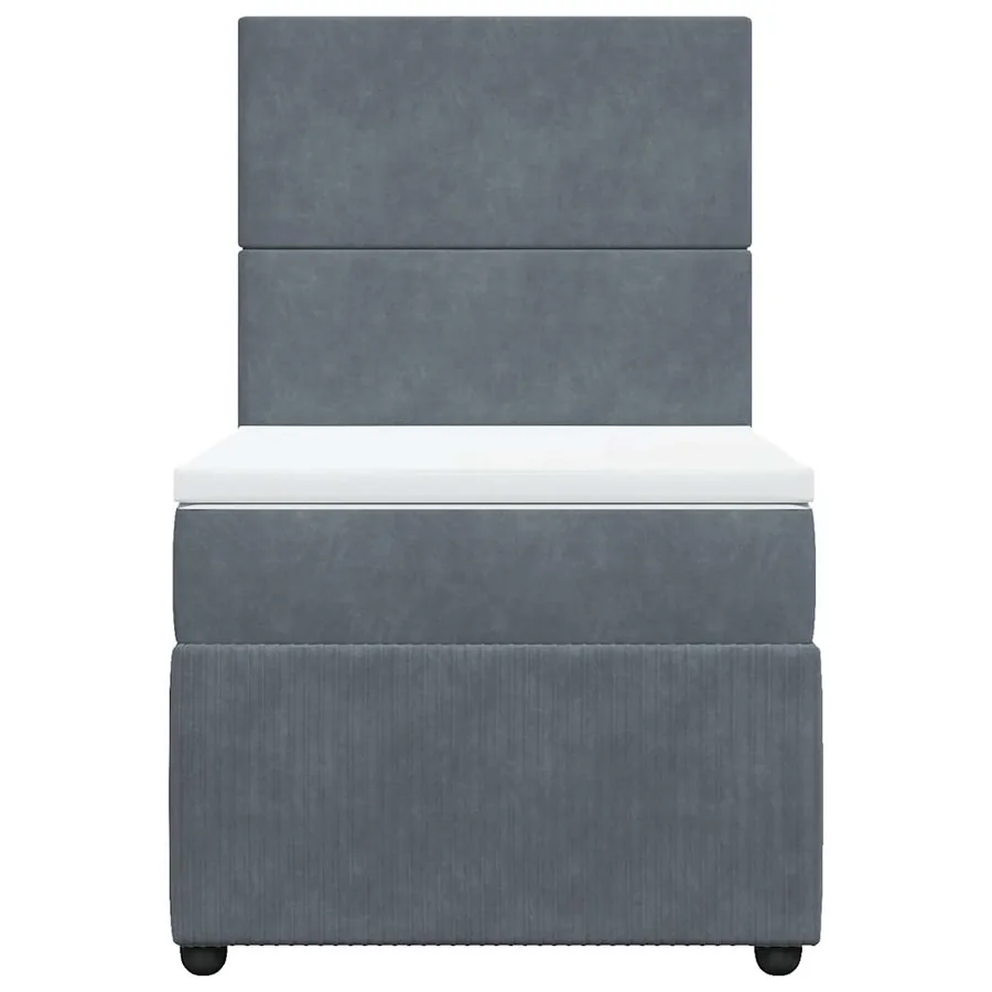 Sommier à lattes de lit et matelas Gris foncé 80x200 cm Velours - 4