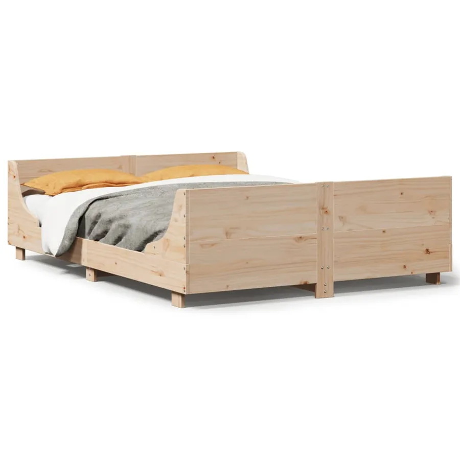 Cadre de lit sans matelas 120x200 cm bois de pin massif - 2