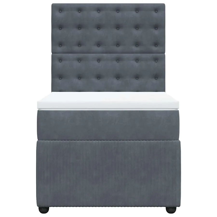 Sommier à lattes de lit et matelas Gris foncé 80x200 cm Velours - 4