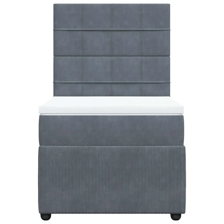 Sommier à lattes de lit et matelas Gris foncé 80x200 cm Velours - 4