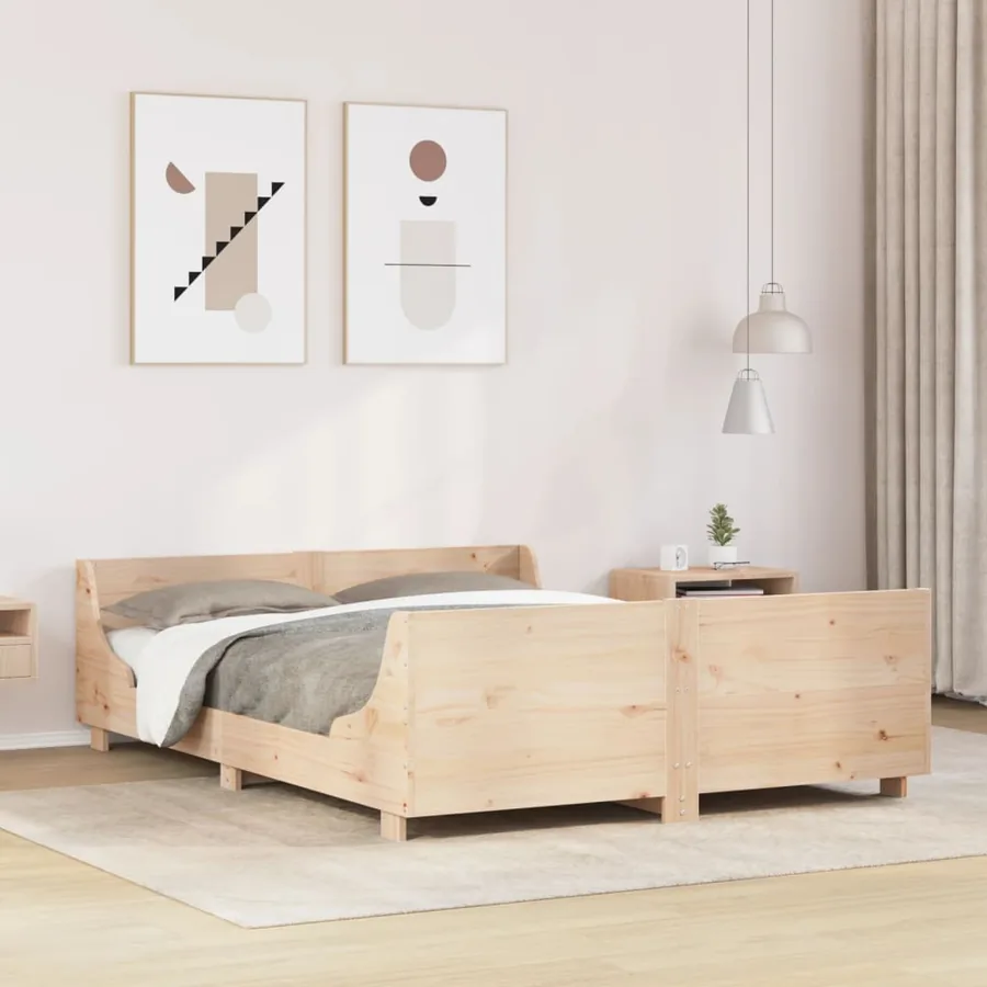 Cadre de lit sans matelas 120x190 cm bois de pin massif