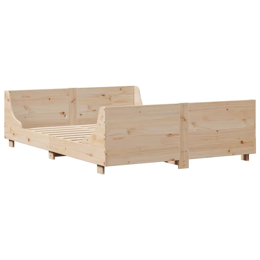 Cadre de lit sans matelas 120x190 cm bois de pin massif - 3