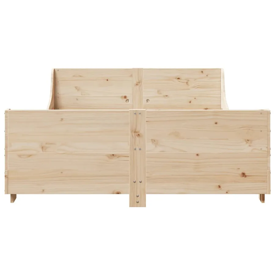 Cadre de lit sans matelas 120x190 cm bois de pin massif - 4