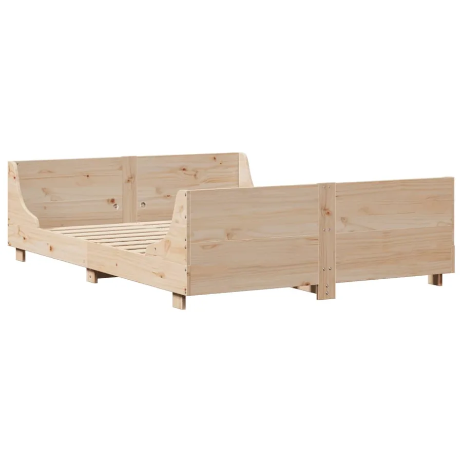 Cadre de lit sans matelas 120x190 cm bois de pin massif - 6